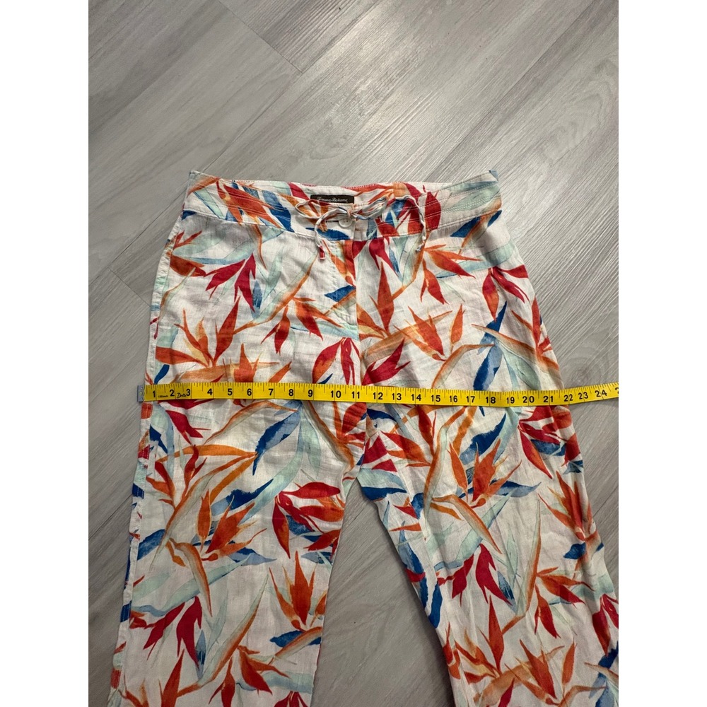 Tommy Bahama Pants Women Tropical Bird of Paradise Linen Blend Wide Leg Pants 6 - Picture 6 of 14